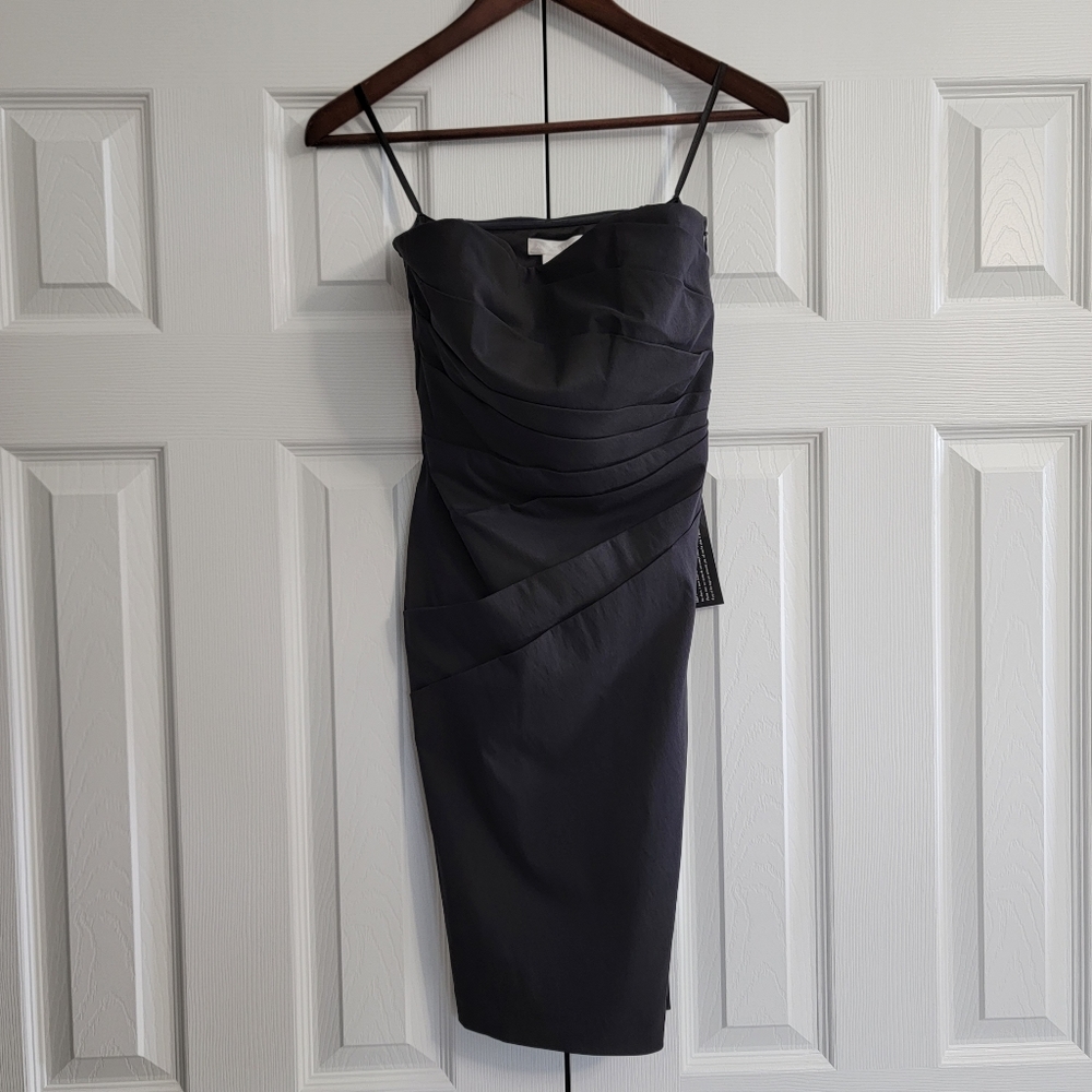 Ann Taylor Strapless Tiered Dress Black Women’s Size 0 29” Length